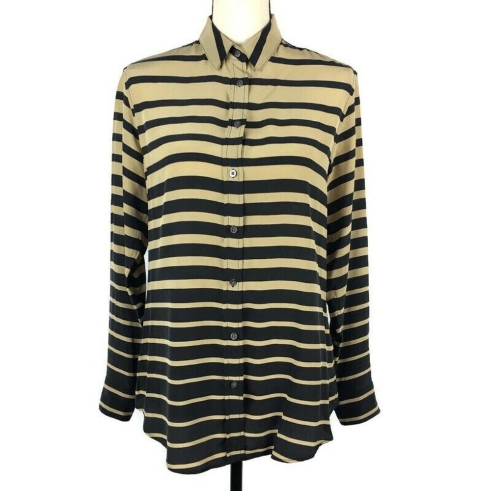 J McLaughlin Silk Striped Blouse